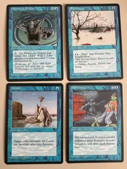 4x Blau 2xU + 2xC MTG - Renaissance deutsch ©1995 NM zB Twiddel, Uberflutung .. - Image 1
