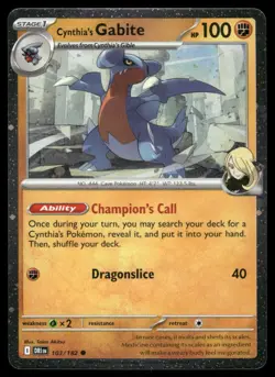 Pokemon Cards Cynthia's Gabite 103/182 COSMOS HOLO Destined Rivals Common NM - Image 1
