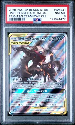 Pokemon TCG - Umbreon & Darkrai GX Black Star Promo #SM241 Sun and Moon PSA 8 - Image 1