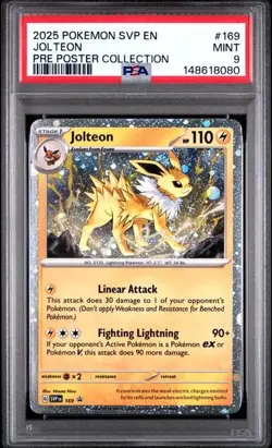 2025 Pokemon SVP EN-SV Black Star Promo Jolteon SVP169 PSA 9 - Image 1
