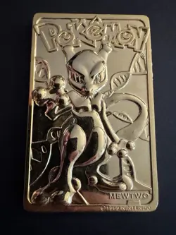 1999 Pokemon 23K Gold Plated Mewtwo #150 + COA & Case Burger King Promo - Image 4