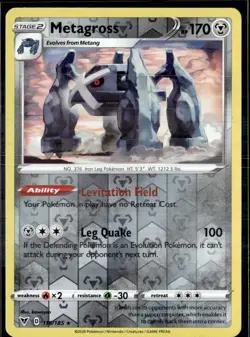 Metagross 118/185 Rare Vivid Voltage Pokemon Reverse Holo Lightly Played - Image 1
