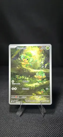 Pokemon TCG Pansage Illustration Rare Holo Sv: Black Bolt 089/086 Basic 70 HP - Image 1