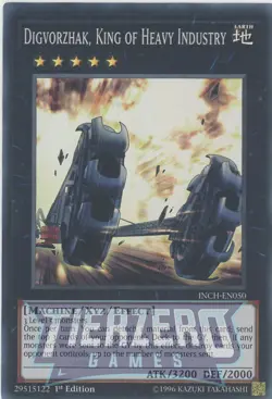 Yugioh Digvorzhak, King of Heavy Industry INCH-EN050 Super Rare 1st Ed NM/LP - Image 1