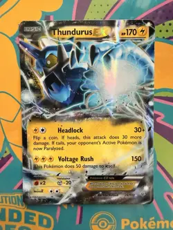 Pokemon Thundurus EX 26/108 Roaring Skies Ultra Rare Holo NM/LP - Image 1