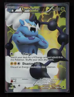 Thundurus 97/98 Rare Ultra Emerging Powers Pokemon Moderately Played - Image 1