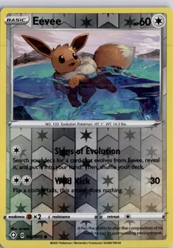 Eevee 052/072 Reverse Holo Shining Fates Pokemon Card Trading Card Pokemon - Image 1