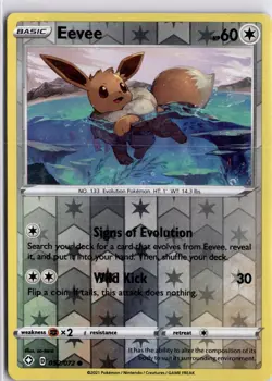 Eevee 052/072 Reverse Holo Shining Fates Pokemon Card Trading Card Pokemon - Image 3