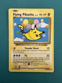 Pokemon TCG XY Evolutions: Flying Pikachu Secret Rare Card #110/108 - Image 1