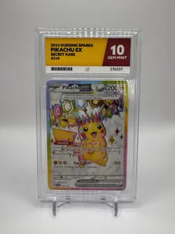 Pokemon TCG - Pikachu EX 219/191 - Surging Sparks Ultra Rare - ACE GEM MT 10💎 - Image 1