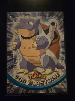 1999 Topps Pokemon TV Animation Series 1 Blastoise #9 Blue Logo Non Holo - Image 1