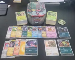 Pokemon Cards - Partial Set, Holos, Mixed Cards & Tin - Image 1
