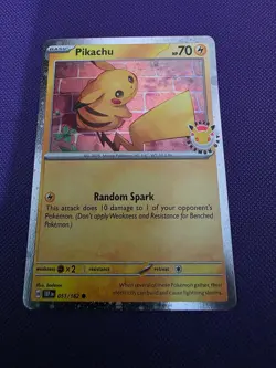 Pokemon TCG Pikachu Pokemon Day 051/162 Promo Mint - Image 1