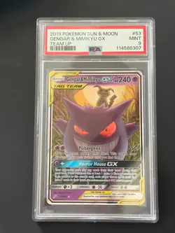 Pokemon Gengar & Mimikyu GX #53/181 Team Up PSA 9 MINT - Image 1