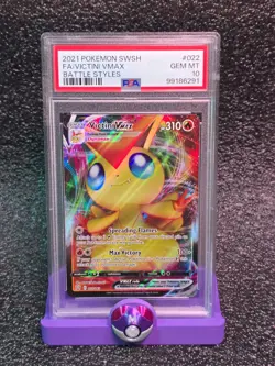 PSA 10 Victini VMAX #022 Battle Styles Pokemon - Image 1