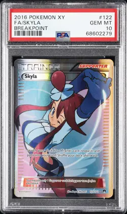 2016 POKEMON XY BREAKPOINT #122 FULL ART/SKYLA PSA 10 - Image 1