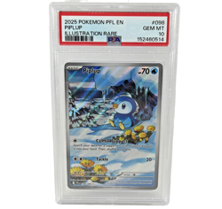 2025 POKEMON PFL EN-PHANTASMAL FLAMES ILLUSTRATION RARE #098 PIPLUP PSA 10 - Image 1