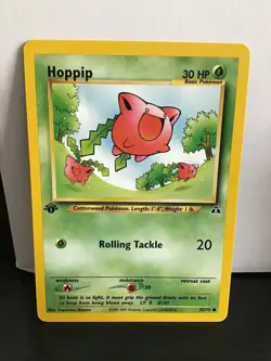 1st Edition Hoppip 55/75 Pokemon Neo Discovery Common - Image 1