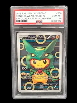 Carte Pokemon Pikachu Poncho Rayquaza PSA 10 GEM MINT Ultra RarePromo Japon - Image 1