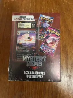 Pokemon Mystery Gems 1 CGC Graded Card & 1 Booster Pack 2025! New Sealed Box! - Image 1
