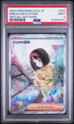Pokemon Erika's Invitation 206/165 SV2a Special Art Rare Holo PSA 9 - Image 1