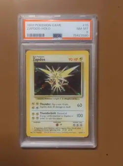 Pokemon TCG Zapdos Base Set 16/102 Holo Unlimited Holo Rare PSA 8 - Image 1