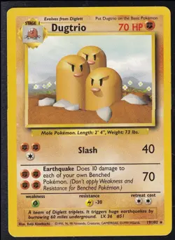 Pokemon Dugtrio 19/102 Rare Base Set Unlimited - Image 1