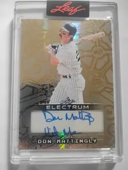 2025 Leaf Electrum Gold Foil Don Mattingly 1/1 Auto Autograph Hitman Inscription - Image 1