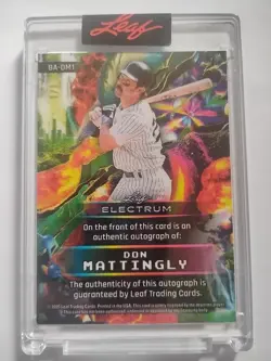 2025 Leaf Electrum Gold Foil Don Mattingly 1/1 Auto Autograph Hitman Inscription - Image 2