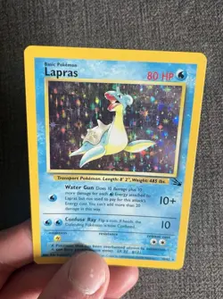 Pokemon TCG Lapras Fossil Holo Rare Card WOTC 10/62 Series LP - Image 1