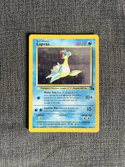 Pokemon TCG Lapras Fossil Holo Rare Card WOTC 10/62 Series LP - Image 2