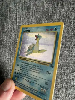 Pokemon TCG Lapras Fossil Holo Rare Card WOTC 10/62 Series LP - Image 3