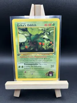 Pokemon TCG Erika's Oddish Gym Heroes 47/132 Regular 1st Edition Uncommon LP - Image 1