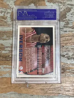 1996-97 Allen Iverson Topps Rookie card # 171 Graded PSA 9 Mint Flagship RC card - Image 2
