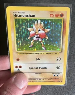 Hitmonchan Holo Pokemon Card WOTC 7/102 Base Set Rare Vintage 1999 LP - Image 2