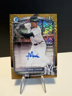2025 Bowman Chrome Mani Cedeno- 1st Bowman Auto- Gold Mini Diamond 2/50- READ** - Image 1