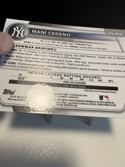 2025 Bowman Chrome Mani Cedeno- 1st Bowman Auto- Gold Mini Diamond 2/50- READ** - Image 4