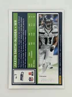 2025 Panini Donruss Optic - Jaxon Smith-Njigba #7 Orange Prizm /299 - Image 2