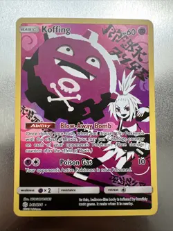 Pokemon Koffing Holo TCG Card Secret Rare Cosmic Eclipse Full Art 243/236 NM - Image 1