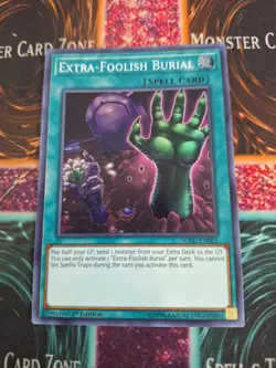 Yugioh Extra-Foolish Burial SOFU-EN065 Super Rare 1st Edition Near Mint - Image 1