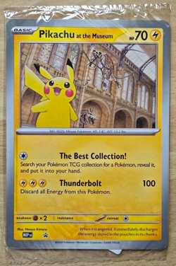 Pokemon Pikachu at the Museum Promo Card, Brand New Sealed Condition - Image 1