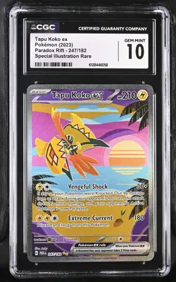 CGC 10 Tapu Koko ex 247/182 Special Illustration Rare Paradox Rift Pokemon Card - Image 1