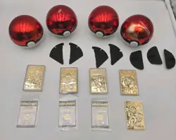 1999 Burger King Pokemon 23K Gold Plated Cards w Pokeballs & COA - Image 1