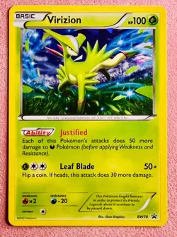 Virizion BW70 Cracked Ice Holo Black & White Promo | 2011 Pokemon TCG Card | LP - Image 1