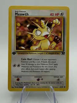 Pokemon Card Meowth 1st Edition Non-Holo WOTC 62/82 Lp - Image 1