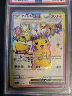 2024 Pokemon Scarlet Violet Surging Sparks Pikachu 219 PSA 9 MINT - Image 2