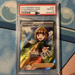 2022 Pokemon Astral Radiance - GARDENIA'S VIGOR #184 - Full Art Trainer PSA 10 - Image 1