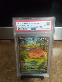 2022 Pokemon Swsh Bsp Fa/Charizard V Ultra Premium Collection Psa 8 - Image 2
