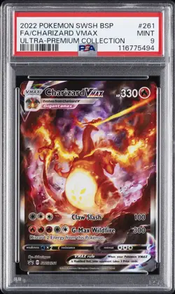 2022 POKEMON SWSH BLACK STAR PROMO #261 FULL ART/CHARIZARD VMAX PSA 9 - Image 1