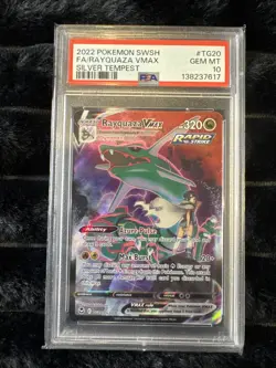 2022 POKEMON SWORD & SHIELD SILVER TEMPEST #TG20 FULL ART/RAYQUAZA VMAX PSA 10 - Image 1